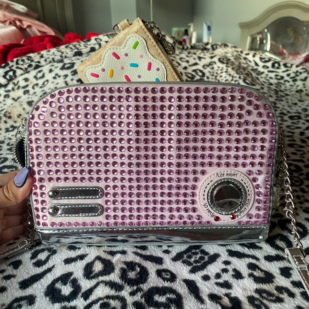 Pink Rhinestone Betsey Johnson Toaster bag